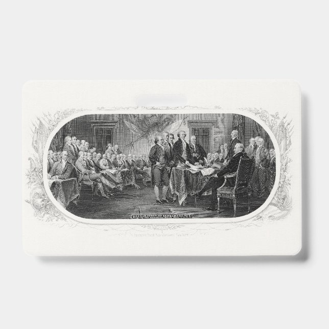Declaration of Independence: $2 Bill, Etching Badge (Front)