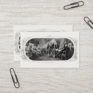 Declaration of Independence: $2 Bill, Etching Business Card