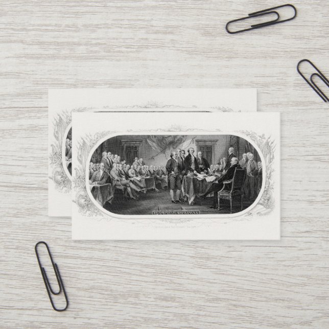 Declaration of Independence: $2 Bill, Etching Business Card (Front/Back In Situ)