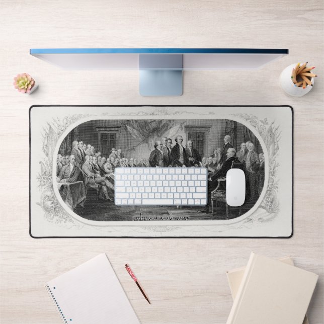 Declaration of Independence: $2 Bill, Etching Desk Mat (Office 1)