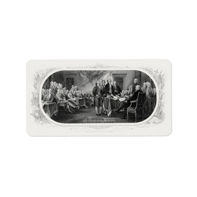 Declaration of Independence: $2 Bill, Etching Label (Front)