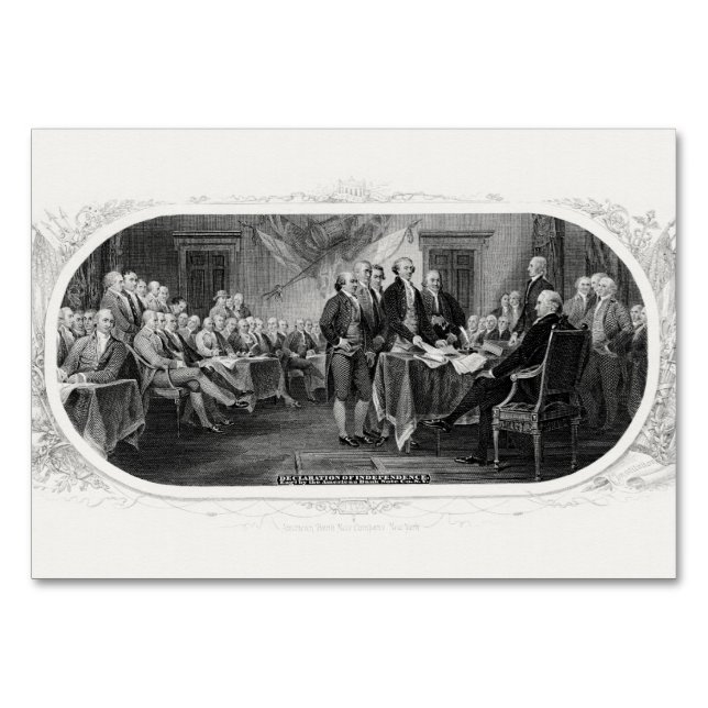 Declaration of Independence: $2 Bill, Etching Table Number (Front)