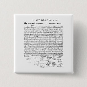 Declaration of Independence 2 Inch Square Button