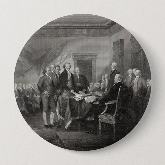 Declaration of Independence 4 Inch Round Button (Front)