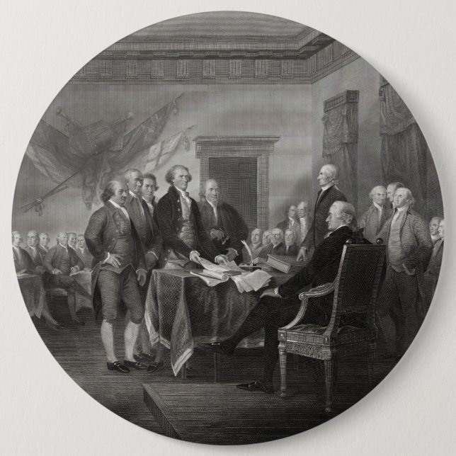 Declaration of Independence 6 Inch Round Button (Front)