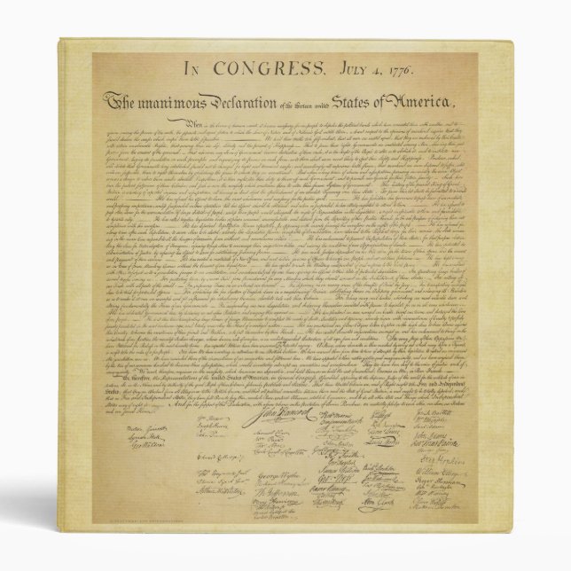 Declaration of Independence Binder (Front)