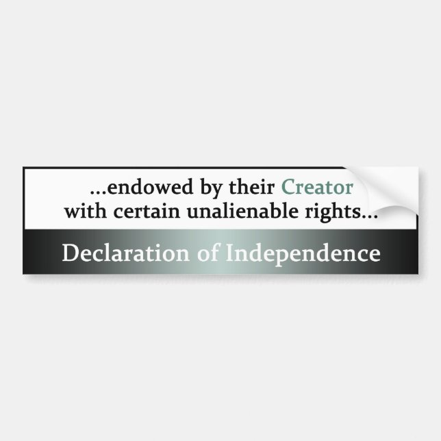 Declaration of Independence Bumper Sticker (Front)