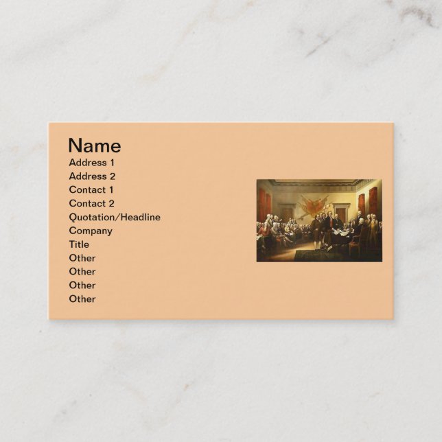 Declaration of Independence Business Card (Front)