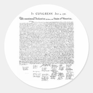Declaration of Independence Classic Round Sticker