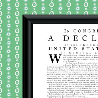 Declaration of Independence, Dunlap in Modern Font Poster