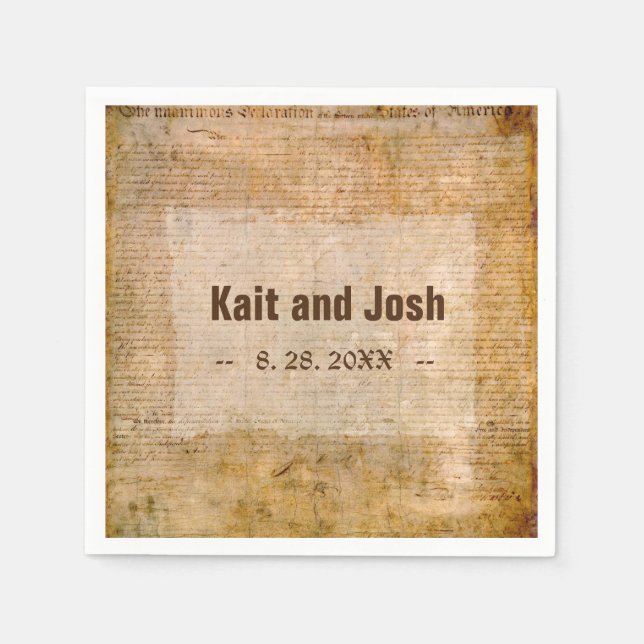 Declaration of Independence 📜 Historical Parchmen Napkin (Front)