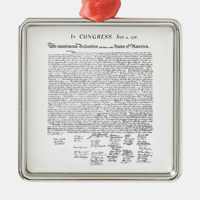 Declaration of Independence Metal Ornament (Front)