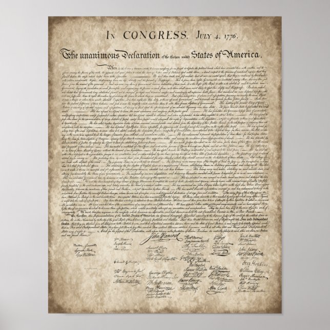 Declaration of Independence, Old Vintage Poster (Front)