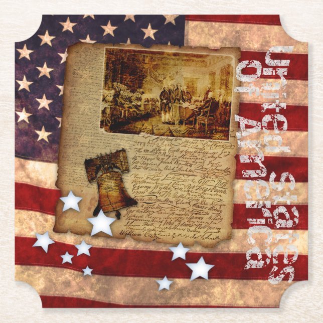 Declaration of Independence Paper Coaster (Front)