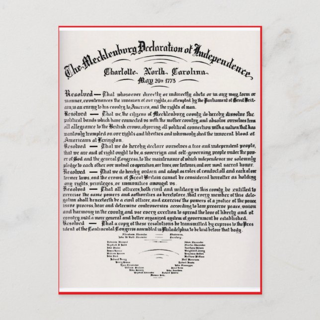 declaration of independence postage stamp holiday postcard (Front)
