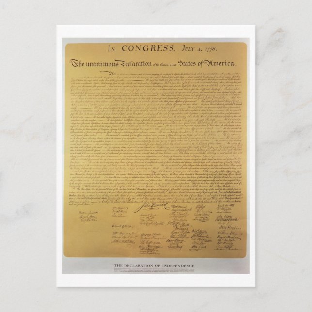 Declaration of Independence Postcard (Front)