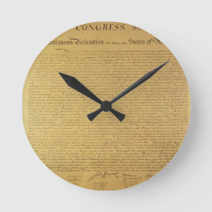 Declaration of Independence Round Clock