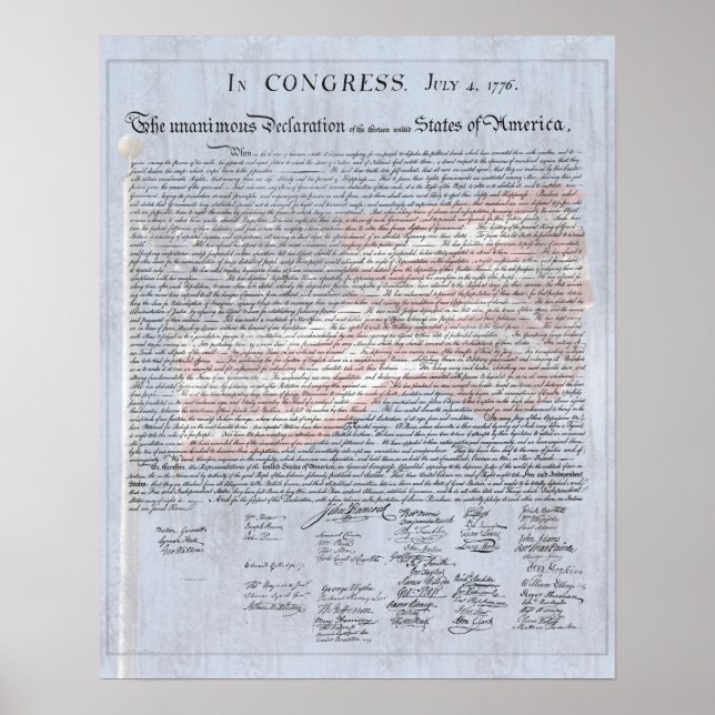 Declaration of Independence US History Classroom Poster (Front)