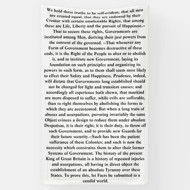 Declaration of Independence: We hold these truths Banner (Vertical)