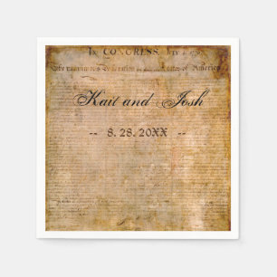 Declaration of Independence 📜 Wedding Parchment Napkin