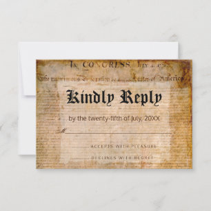 Declaration of Independence 📜 Wedding Parchment RSVP Card