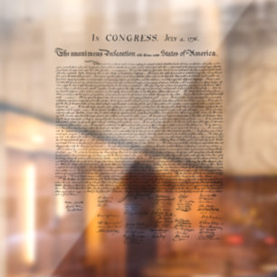 Declaration of Independence Window Cling