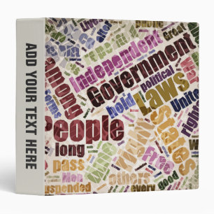 Declaration of Independence Word Cloud Binder