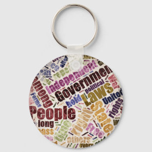 Declaration of Independence Word Cloud Keychain