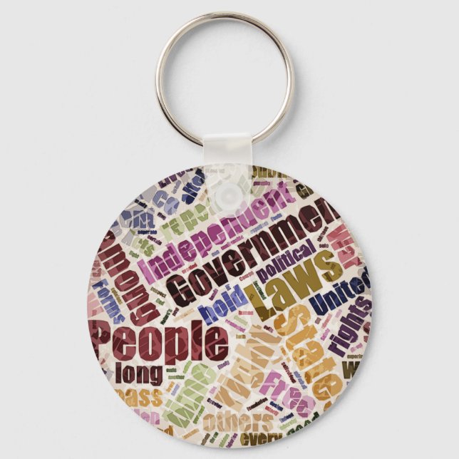 Declaration of Independence Word Cloud Keychain (Front)