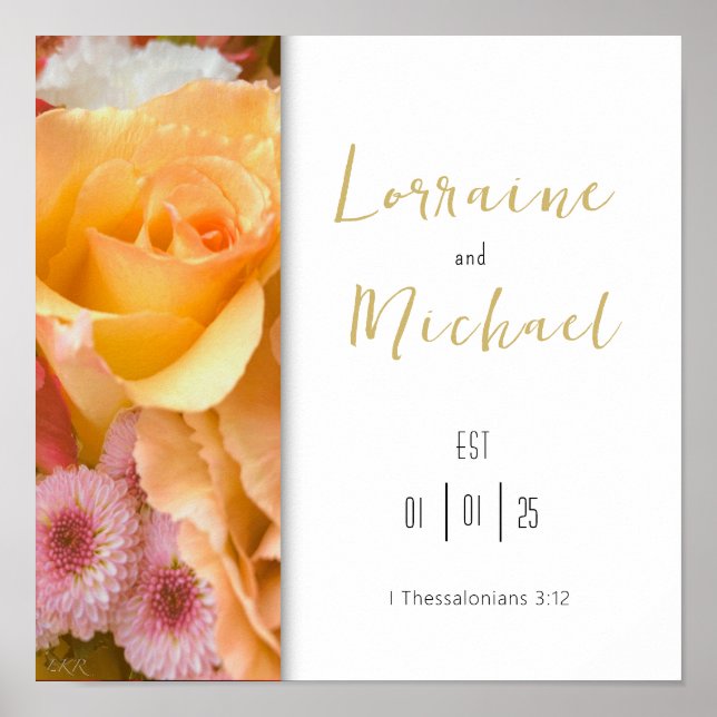 Declaration of Love Yellow Rose Square Poster (Front)