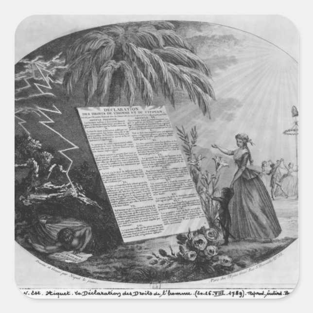 Declaration of the Rights of Man Square Sticker (Front)