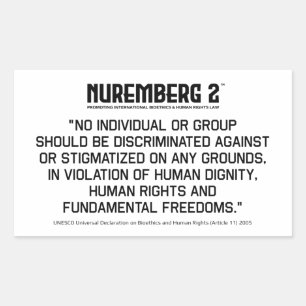 Declaration on Bioethics & Human Rights 2005 A. 11 Sticker