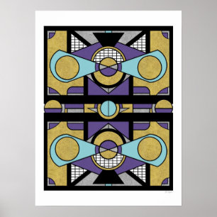 Déco abstraite de l'or géométrique violet