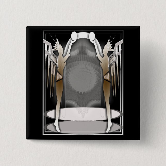 deco angels 2 inch square button (Front)