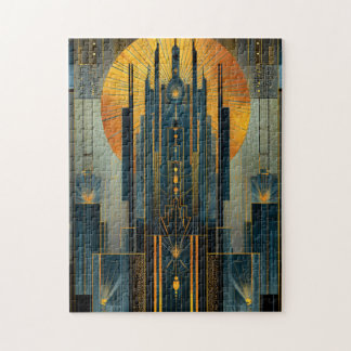 Deco Architecture At Night Jigsaw Puzzle