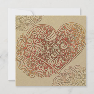 Deco Art Cream Heart Wedding Invitation