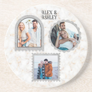 Deco Art Modern Customized Photo Name Coaster