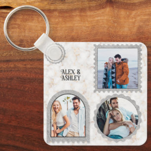 Deco Art Modern Customized Photo Name Keychain