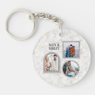 Deco Art Modern Customized Photo Name Keychain