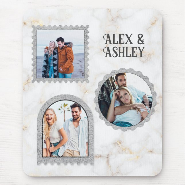 Deco Art Modern Photo Name Mouse Pad (Front)