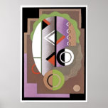 Deco Art Poster<br><div class="desc">Example of classic Art Deco abstract painting. Circles and rectangles. Just plain fun</div>