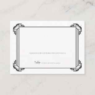 Deco black frame wedding guest escort place card