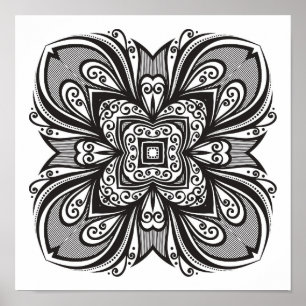 Deco Black Square Inspired 2 Poster