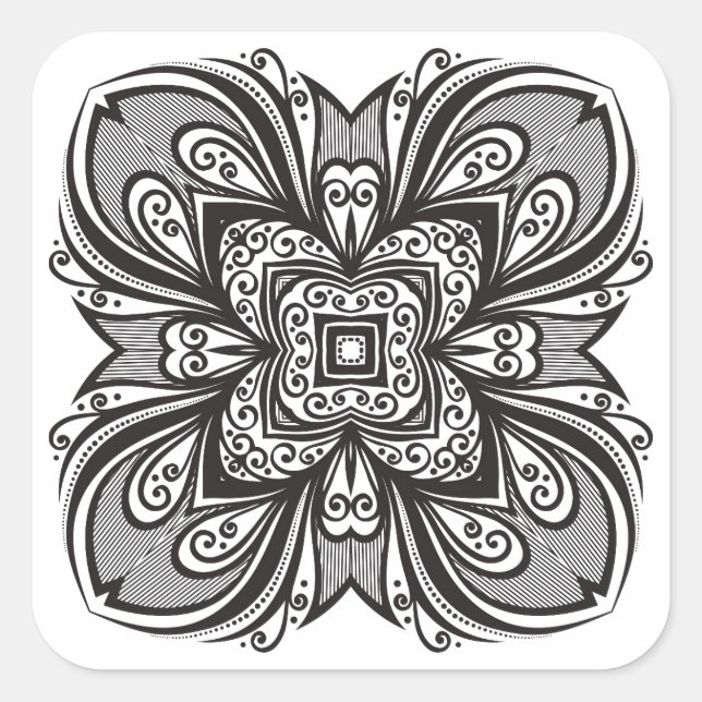 Deco Black Square Inspired Sticker (Front)