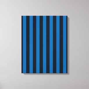 Deco Blue Vertical Stripes Canvas Print