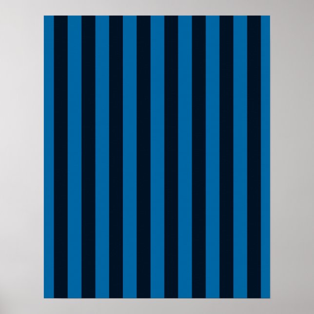 Deco Blue Vertical Stripes Poster (Front)