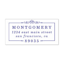 Deco Border Family Name Return Address