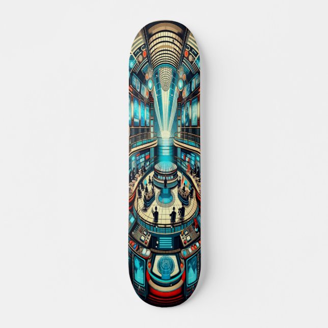  "Deco Broadcast Hub Deck" Skateboard (Front)