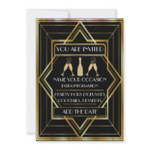 Deco Champagne Celebration Invitation
