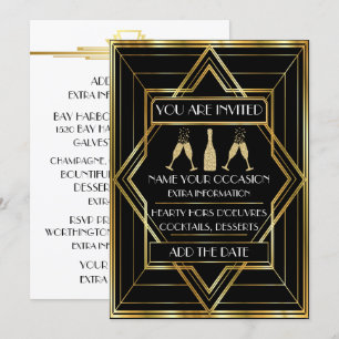 Deco Champagne Celebration Invitation